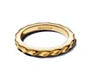 Pandora Rippled 14k Gold Plated Band Ring In Gold
