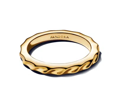 Pandora Rippled 14k Gold Plated Band Ring