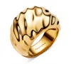 Pandora Rippled 14k Gold Plated Statement Ring In Gold