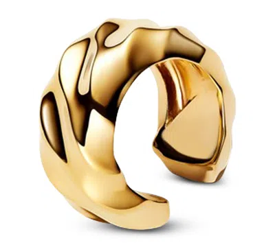 Pandora Rippled Cuff Earrings In Gold