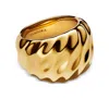 Pandora Rippled 14k Gold Plated Statement Ring In Gold