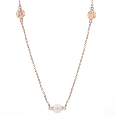 Pre-owned Pandora Rose Contemporary Pearls Necklace 31.5" 925 New Authentic 387550p-80 Ret In Red