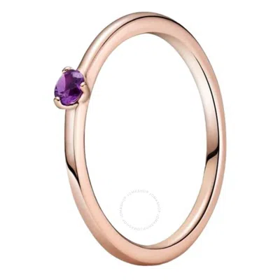 Pandora Rose Gold-plated Purple Cz Solitaire Ring