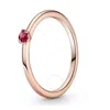 PANDORA PANDORA ROSE GOLD-PLATED RED CZ SOLITAIRE RING