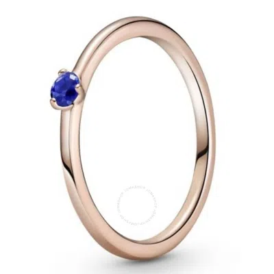 Pandora Rose Gold-plated Stellar Blue Cz Solitaire Ring
