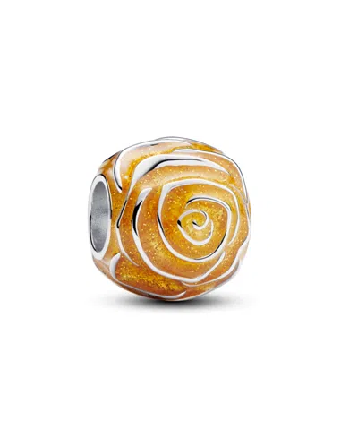 Pandora Rose In Bloom Charm In Sterling Silver In Yellow