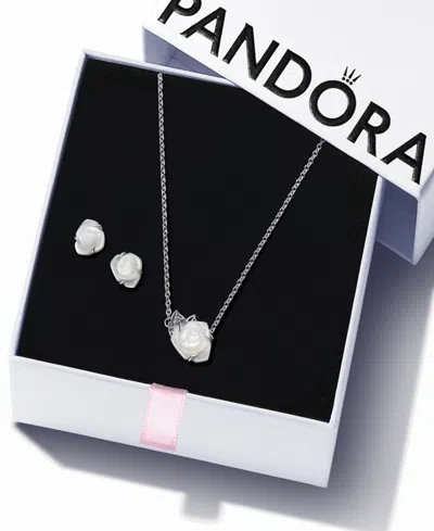 Pandora Rose In Bloom Jewelry Gift Set In Silver