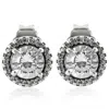 Pandora Round Sparkle Stud Earrings In Sterling Silver In Silver