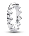 Pandora Row Of Hearts Ring In Gold