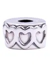 Pandora Row Of Hearts Silver Charm - In Multi