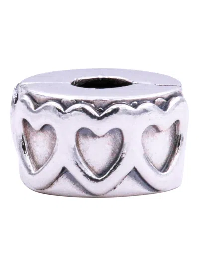 Pandora Row Of Hearts Silver Charm - In Multi