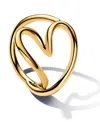 Pandora Shaped Heart Ring In 14k Gold-plated In Gold