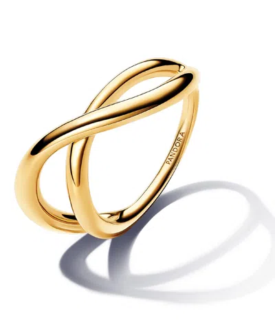 Pandora Shaped Infinity Ring In Gold