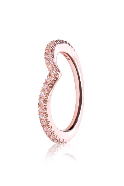 PANDORA PANDORA SHIMMERING WISH CLEAR CZ WISHBONE PANDORA ROSE RING WITH CLEAR CZ