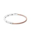 Pandora Signature Silver & 14k Rose Gold Plated Cz Bracelet In Gold