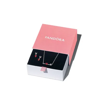 Pandora Silver Plated Heart Arrow Jewelry Set In Metallic