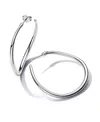 Pandora Silver Shaped Open 42 Mm Hoop Earrings In Silver
