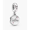 Pandora Sisters Silver Dangle In Pink