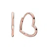 Pandora Small Asymmetric Heart Rose Hoop Earrings