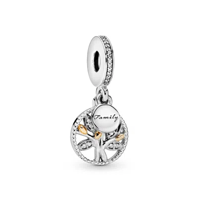 Pandora Sparkling Family Tree Dangle Charms In Gray