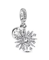 Pandora Sparkling Firework Double Dangle Charm In Sterling Silver
