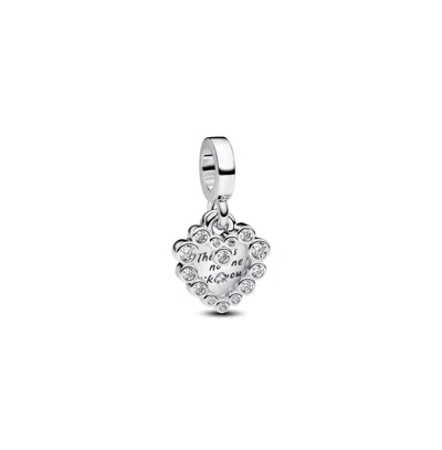 Pandora Sparkling Heart Double Dangle Sterling Silver Charms
