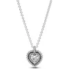 Pandora Sparkling Heart Halo Pendant Necklace In Metallic