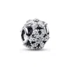 Pandora Cubic Zirconia Sparkling Herbarium Cluster Round Charm In Black