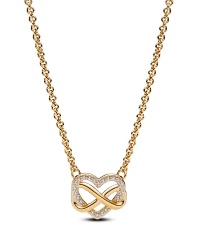 Pandora Sparkling Infinity Heart Collier Necklace In Gold