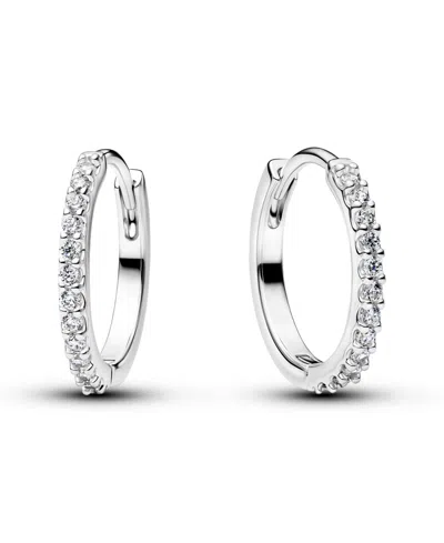 Pandora Sparkling Mini Hoop Earrings In Metallic