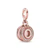 Pandora Sparkling Pave Crown Charm In Rose In Gold