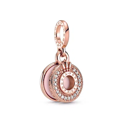 Pandora Sparkling Pave Crown Charm In Rose In Gold