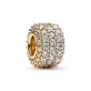 Pandora Sparkling Pave Triple-row Charm In Gold