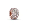 Pandora Cubic Zirconia Pave Triple-row Charm In Gold