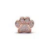 Pandora Sparkling Paw Print Charm In Rose Gold In Gold