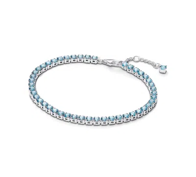 Pandora Sparkling Pink Tennis Bracelet In Blue