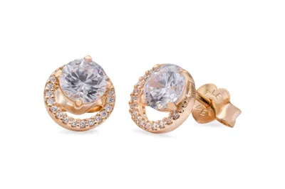 Pandora Sparkling Round Halo Stud Earrings In Gold