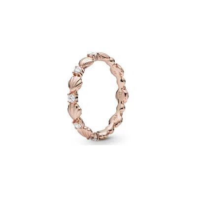 Pandora Sparkling Seashell Band Ring In Gold