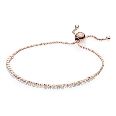 Pandora Sparkling Slider Tennis Bracelet In Gold