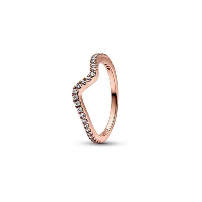 Pandora Sparkling Wave Ring In Gold