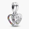 Pandora Splitable Hearts Sterling Silver Dangle In Multi