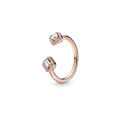 Pandora Square Sparkle Open Ring In Gold
