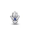 Pandora Stellar Blue Crystal Hamsa Hand Charms In Silver