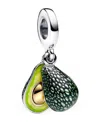 Pandora Sterling Silver And 14k Gold-plated Unique Metal Blend Avocado Double Dangle Charm In Silver  Gold