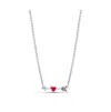 Pandora Sterling Silver Arrow And Murano Glass Heart Necklace In Sterling Silver