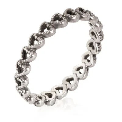 Pandora Sterling Silver Band Of Hearts Ring In ["silver Tone"]