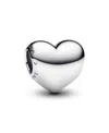 Pandora Sterling Silver Be Love Engravable Heart Charm In Silver