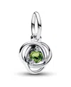 Pandora Sterling Silver Birthday Circle Stone Dangle Charm In Silver