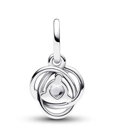 Pandora Sterling Silver Birthday Circle Stone Dangle Charm In Metallic