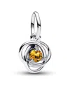Pandora Sterling Silver Birthday Circle Stone Dangle Charm In Silver
